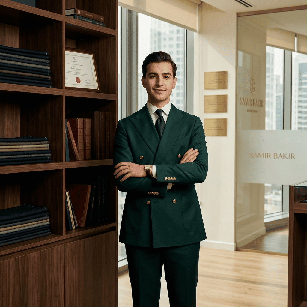high end professional individual portrait of a young male master tailor for a (1)